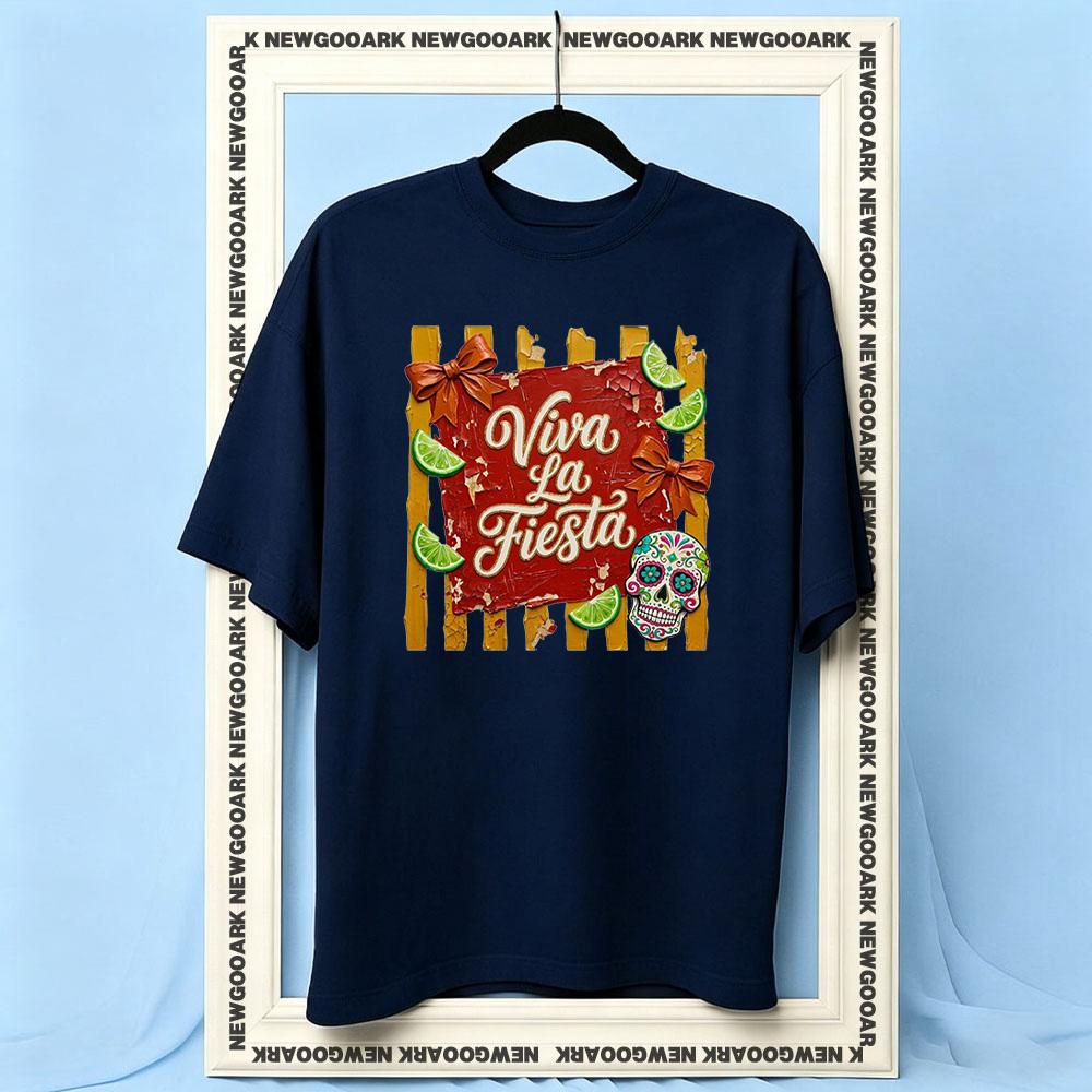 Viva La Fiesta Cinco De Mayo Mexican Pride Women Unisex Casual cotton printed t shirts Adult Oneck summer Breathable outdoors tee S