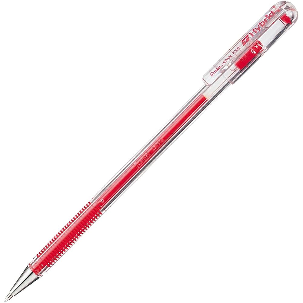 Pentel Gel Ink Ballpoint Pen Hybrid 0.5mm Red Ink K105-GB