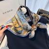 100% Pure Silk Scarf Women Hairband Foulard Square Female Headkerchief Mulberry Luxury Print Shawl Wraps Hijab Bandana Scarves