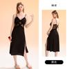 DZ Guiruo Brand Underwear Sexy Deep V Plus Chest Pad Perspective Lace Suspender Nightdress Robe Pure Desire Set 1890