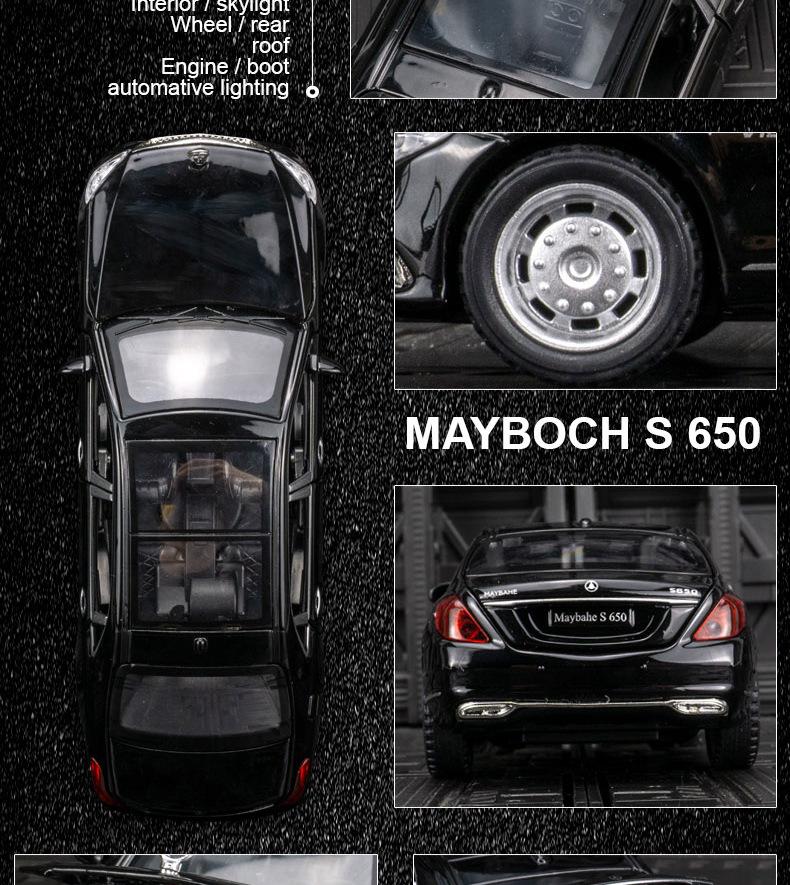 Jiaye VB32683 Big Ben Maybach S650 Alloy Model S-Class Sedan Pull-Back Toy Car