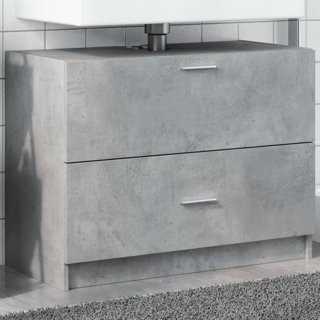 Bathroom Vanity Unit Concrete Grey 78 X 37 X 59 Cm Particleboard