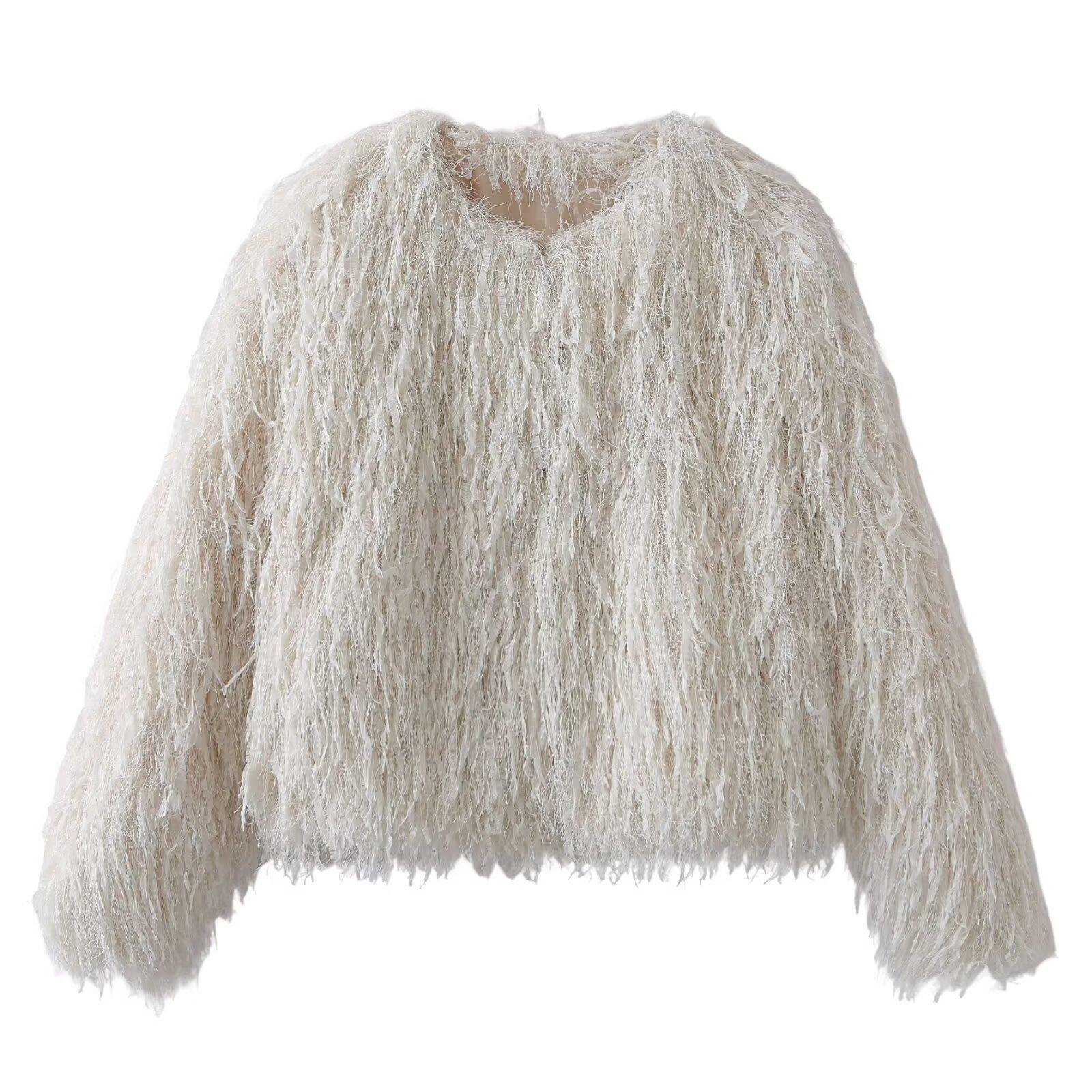 Новые осенние модели женская одежда стильная куртка с круглым вырезом и металлической отделкой XS 4789₽