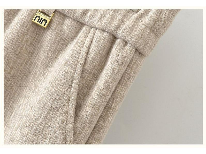 Grandma Style High-Waisted Velvet Elastic Waist Casual Pants for Middle-Aged and Elderly Women