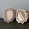 Portable Retro Makeup Mirror European Style Mini Relief Mirror Elegant Pocket  Mirror  Vanity Table