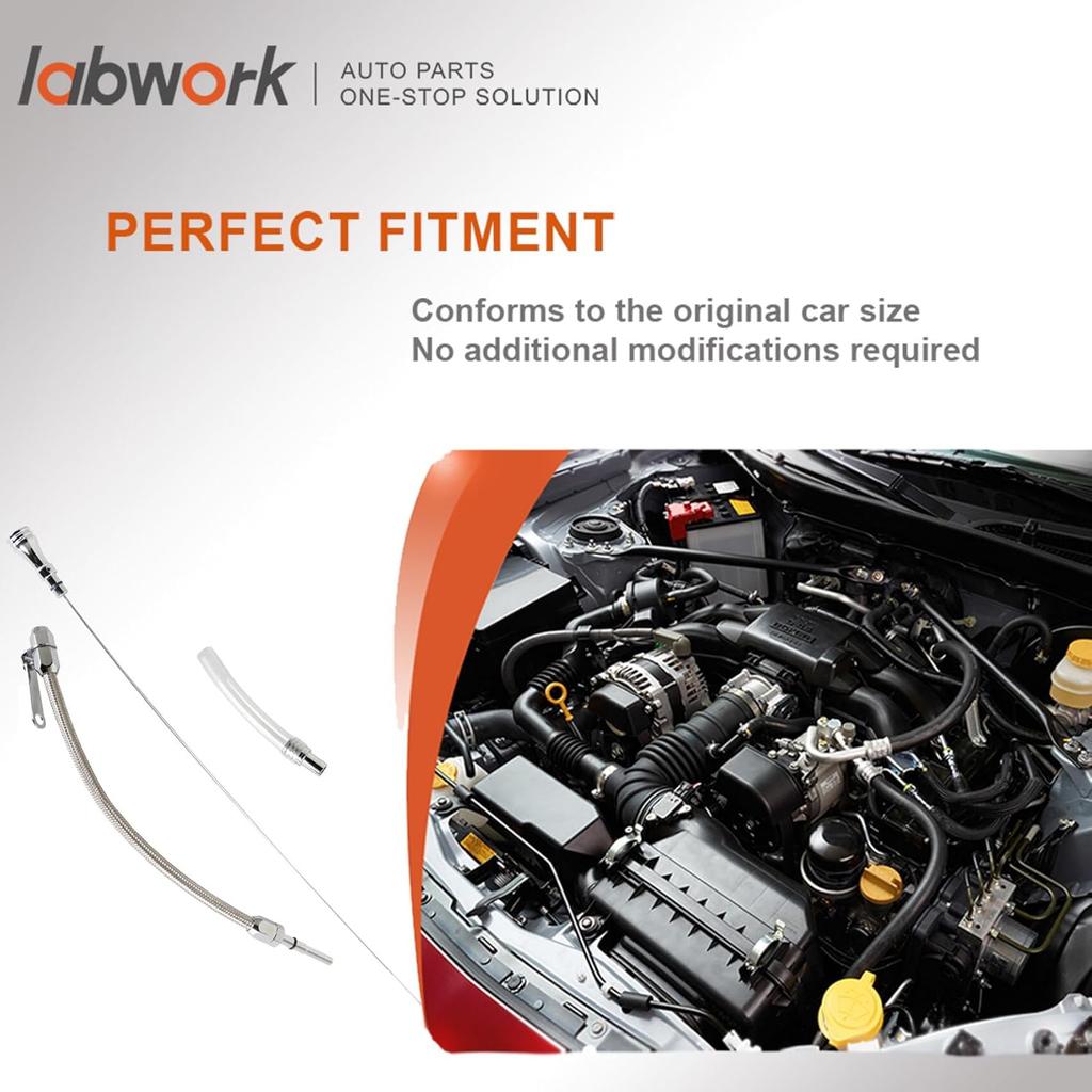 Labwork Flexible Stainless Oil Dipstick Replacement For LSX LS1 LS2 LS6 4.8L 5.7L 6.0L 6.2L Engines