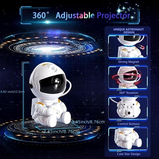 Astronaut Galaxy Projector Night Light –360° Rotating Nebula Star Projector with Remote, Timer Kids’ Bedroom, Home, Gifts, Toys