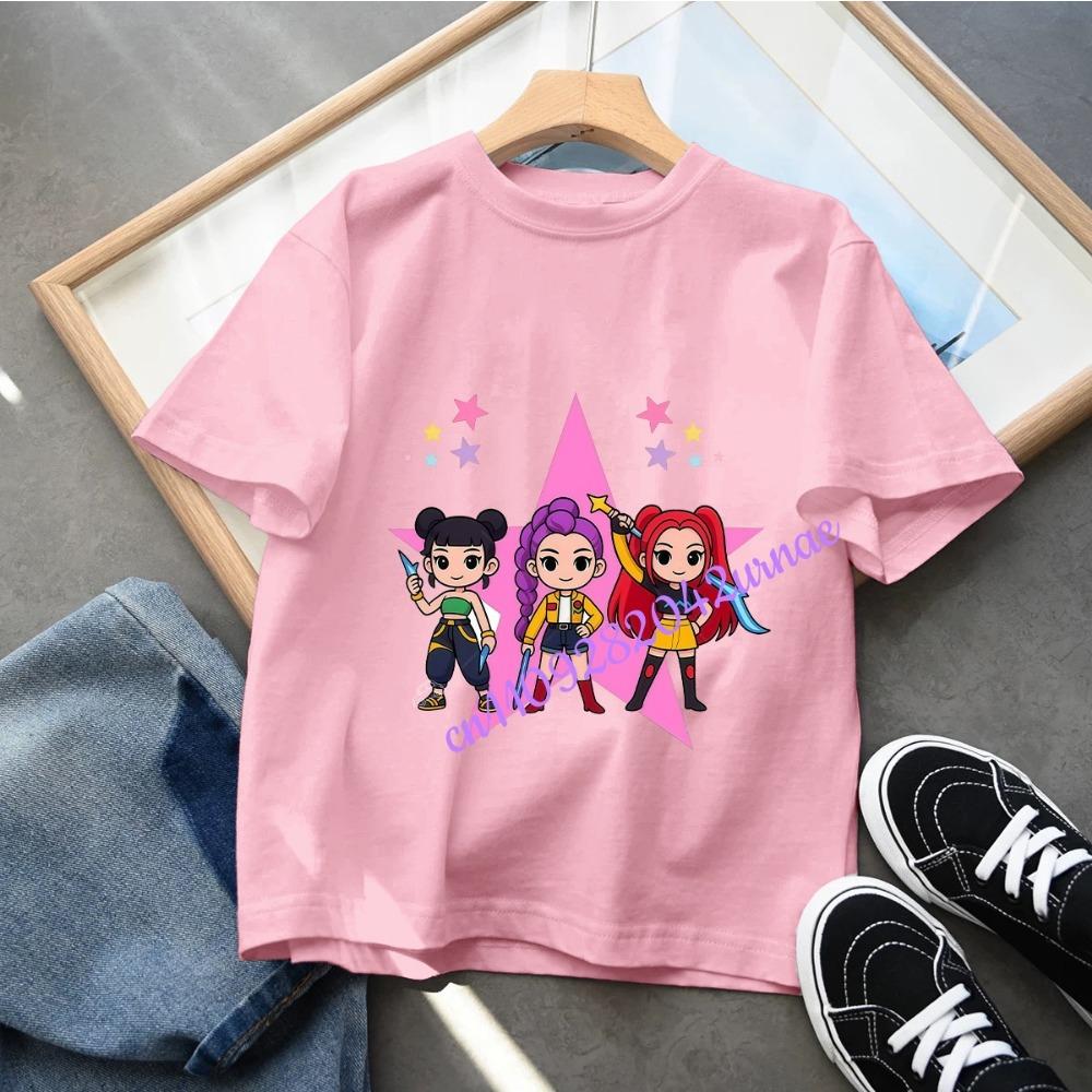 Baby Girls T Shirt Children's Clothing KPop Demon Hunters Fans Gifts Kids Clothes Fashion Casual Tops