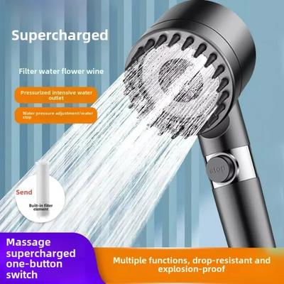3 Modes High Pressure Rain Shower Head Equipped with Filter Cotton Spray Handheld Shower Shower Head Bathroom Accessories