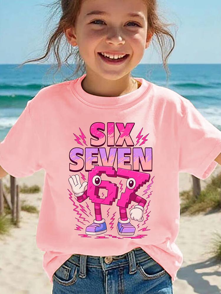 Kids 67 Themed Colorful Print TShirt Soft Cotton Fabric Breathable and Comfortable Ideal for Toddlers and Childrendf0233
