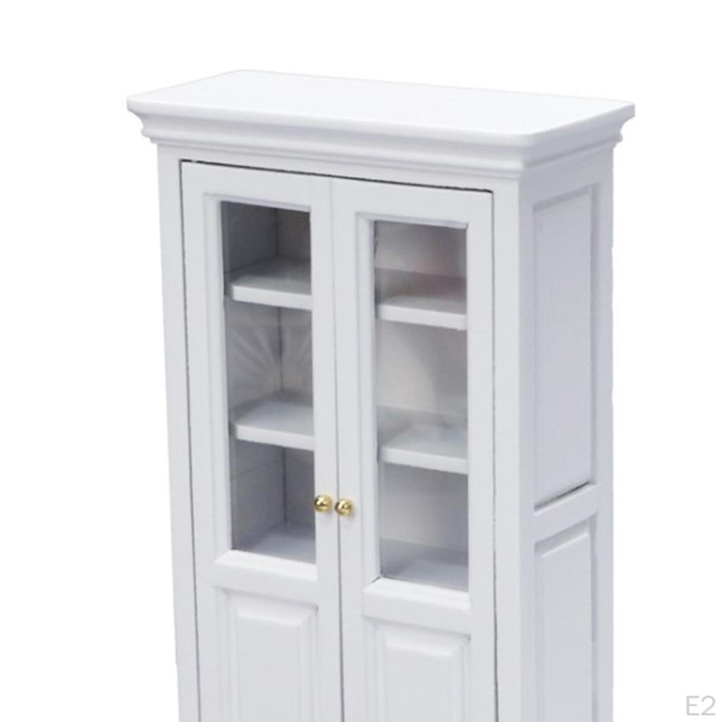 1/12 Scale Cupboard,Wooden Dollhouse Miniature Cabinet Model Nursery Room Decor