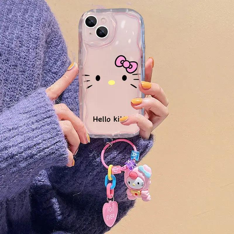 3D Bowknot Hello Kitty Phone Case For Iphone 17 Air 16 Pro Max 15 14 13 12 11 Pro Max 16e Plus12 13 mini 16+ Casing Cute Soft