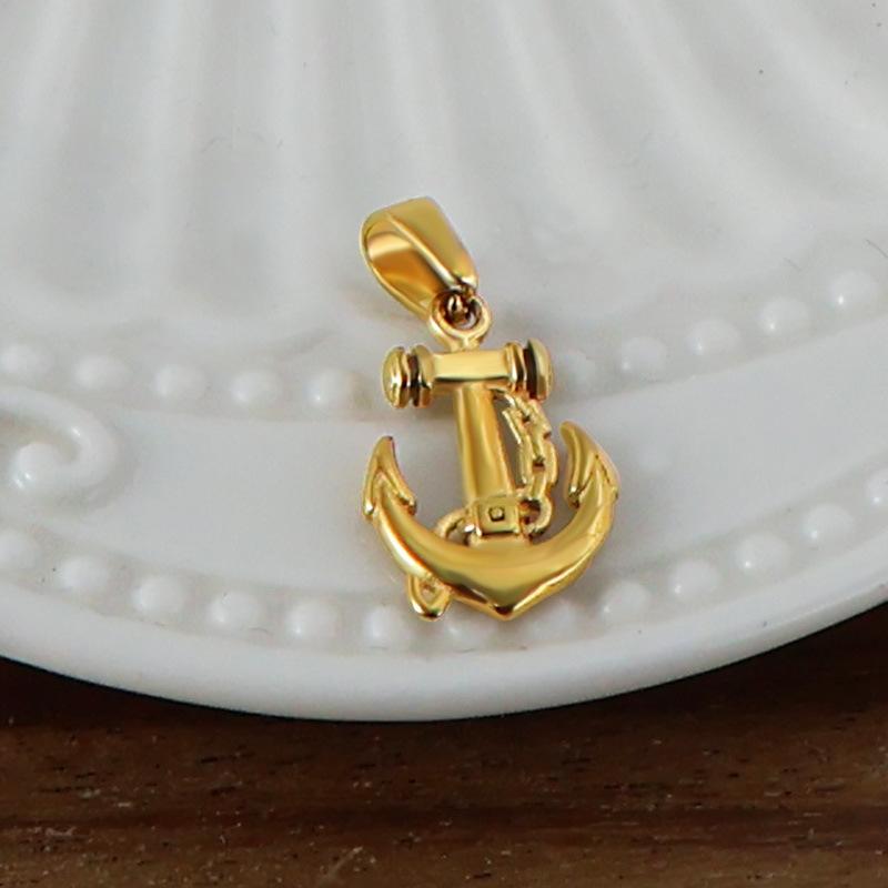 Yori 2 Stück Edelstahl Schlüssel Herz Anker Kreuz Anhänger Vakuum Galvanik 18K Gold Farbe Ofenfest