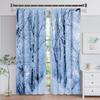 Natürlicher Wald Schneeszene Außentür Leichte Fensterscheiben Vorhänge designed für Kinder Wohnzimmer Schlafzimmer Badezimmer Küche Schrank Haken 2 Stück