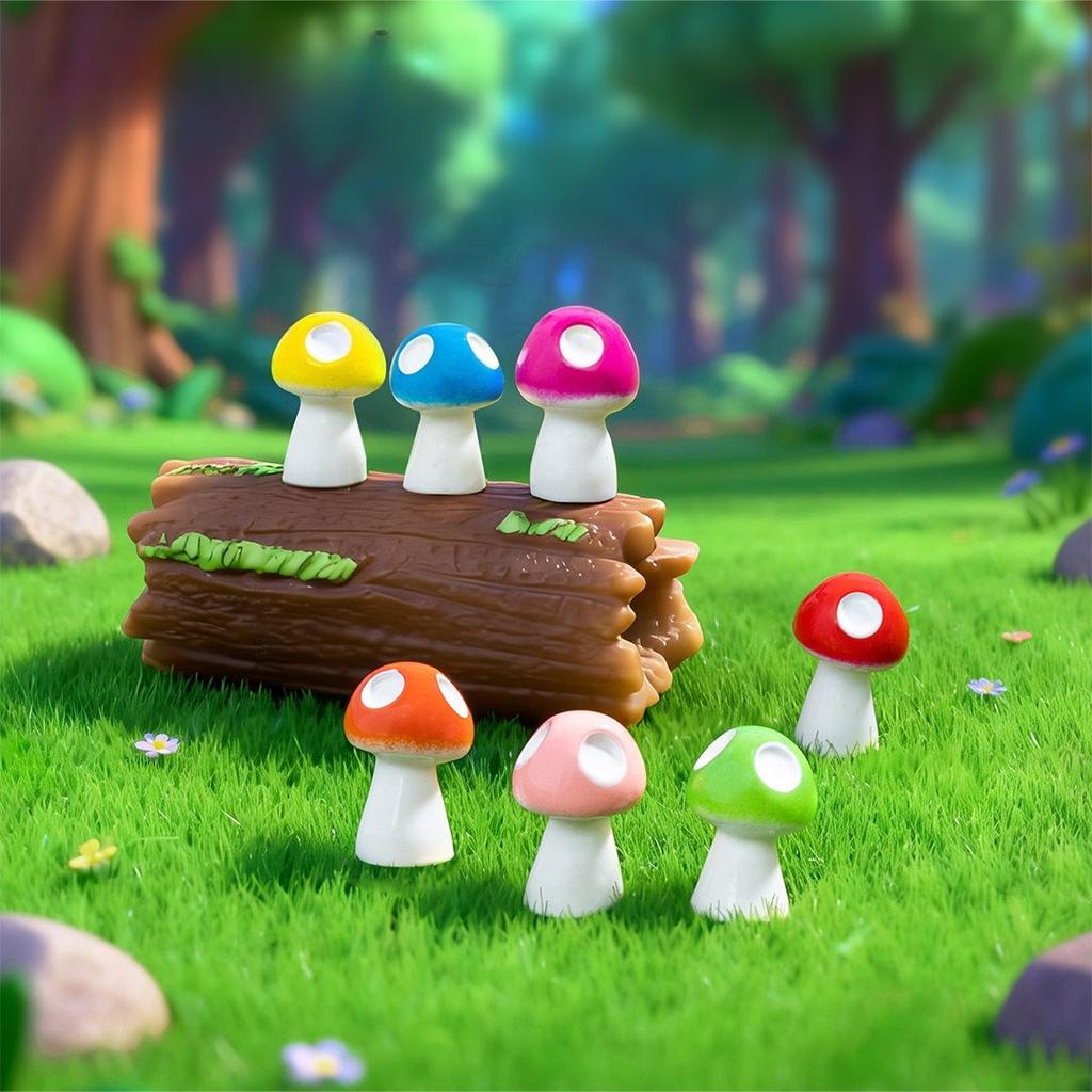 8 PCS Micro landscape DIY mushroom decoration set