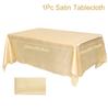 Satin Tablecloth For Wedding 145x220cm Bright Smooth Silk Table Cover for Wedding Banquet Anniversary Dining Table Decor