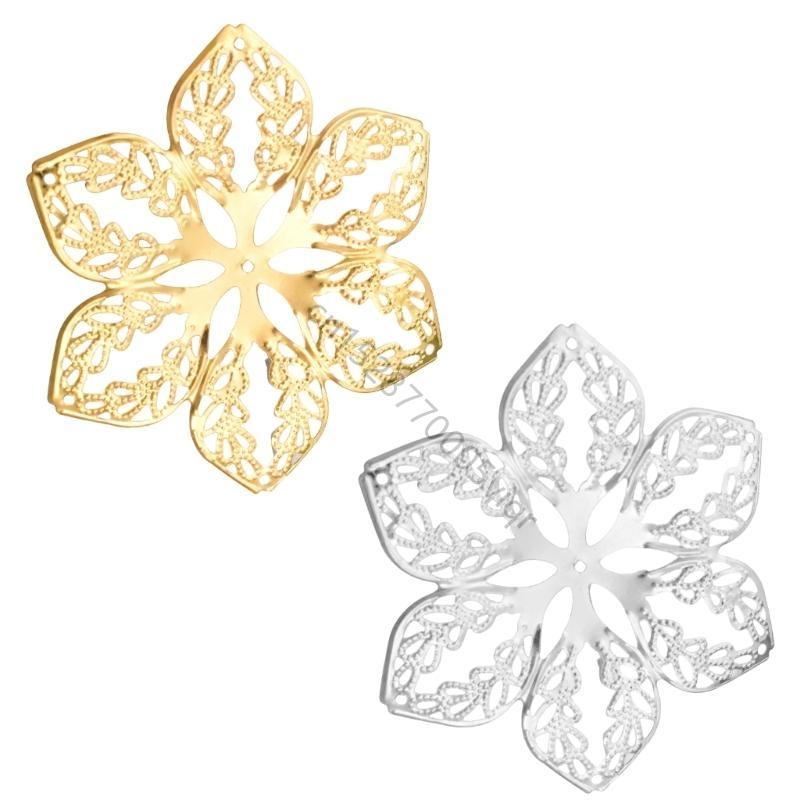 Pack of 100 Hollow Flower Metal Embellishments for Home Decoration Stylish Headwear Accessories Jewelry Making Supplies AXYD