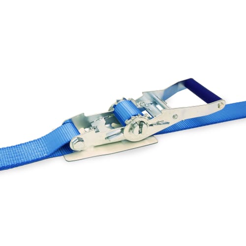 AVIELAN Lashing Belt, 50mm Wide, IJ Hook (Compatible with Rope Hooks), 9m Winding, Fixed, 0.5m, Blue