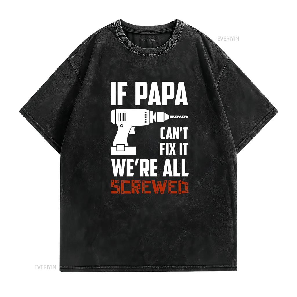 Papa T-Shirt Vatertag Papa s von Tochter Sohn Opa Väter Lustig vintage Gewaschen Grafik Lässig Weich Bequem Atmungsaktiv