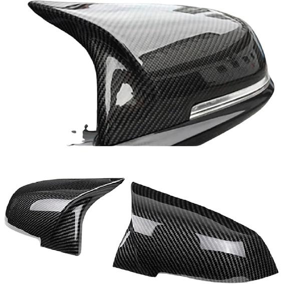 2 Pieces Rearview Mirror Cover Cap Carbon Black Compatible With BMW Series 1 2 3 4 X M 220i 328i 420i F20 F21 F22 F23 F30 F32 F33 F36 X1(Carbon fiber