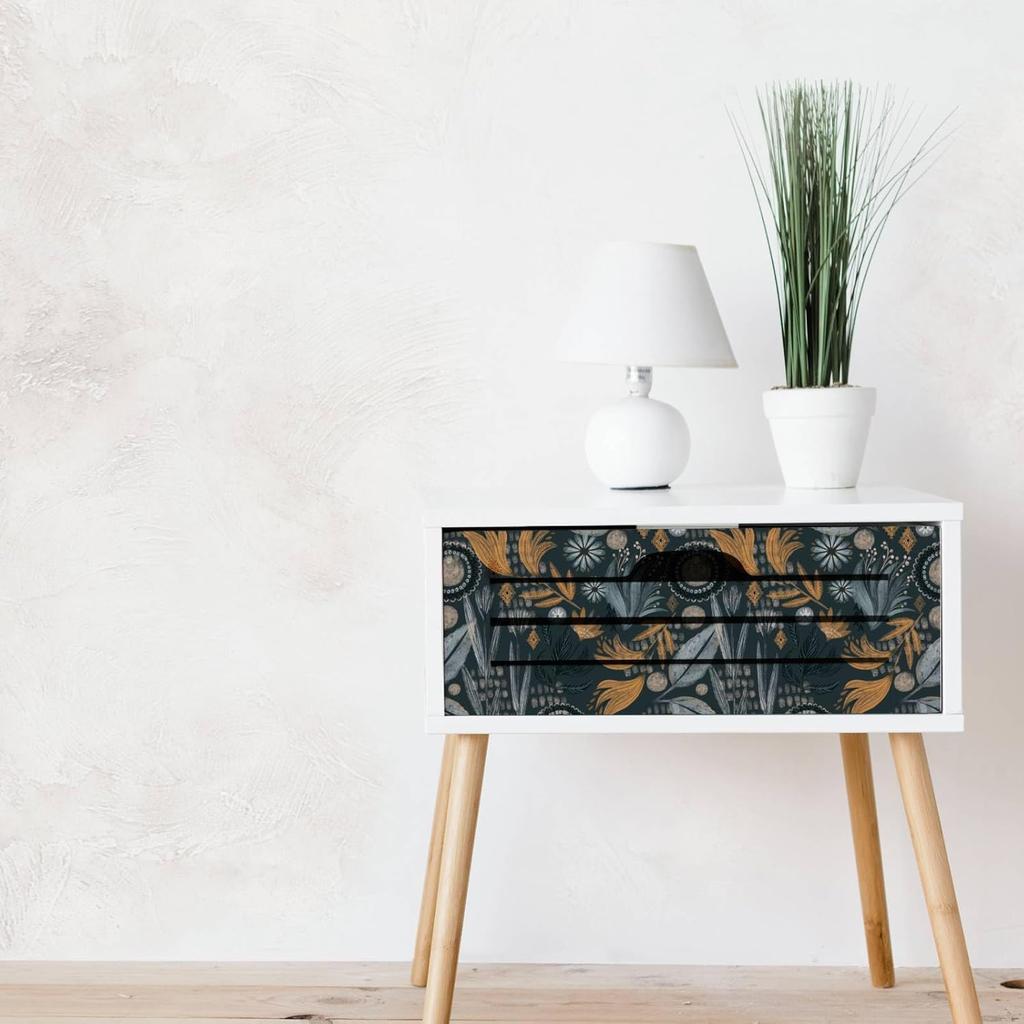 Boho Floral Peel and Stick Wallpaper Leaf Self Adhesive Wallpaper Retro Wall Decor Vintage Botanical Removable Contact Paper