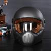 Vintage Electric Vehicle Bike Helmet Men's Full Helmet Vintage Cruise Rider Riding Helmet Full Cover Helmet