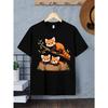 European Sizes Boys' T-Shirt Cute Red Pandas On Branch And Basket, Ideal for Outdoor Activities, Soft Knitted Top, Comfortable And Breathable