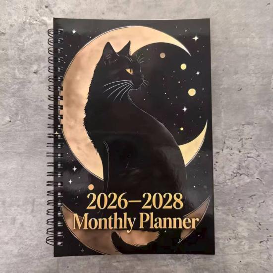 2026-2028 Månedlig Planlegger 3-års Planlegger Bok Jan. 2026 - Des. 2028 36-måneders kalender med tvillingtrådbinding for skolearbeid