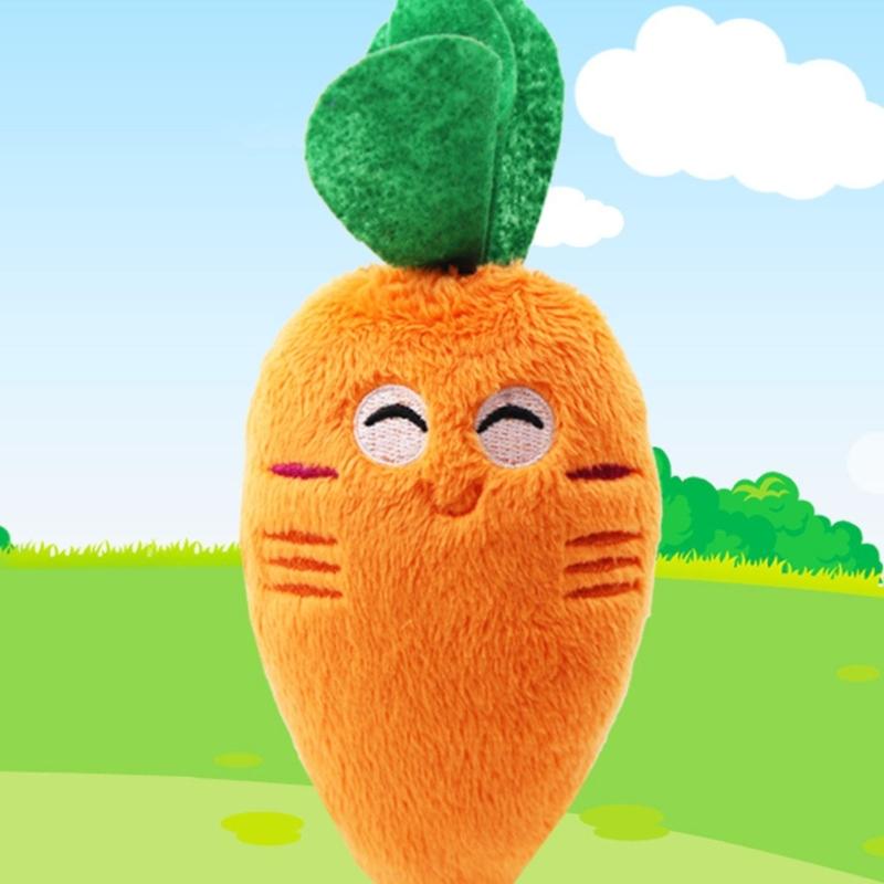 Squeaky Chicken Leg/ Carrot Shape Dog Chew Toy Soft Cleaning Massage Supplies Pet Cloth Stuffed Shape Molar Pet Toy