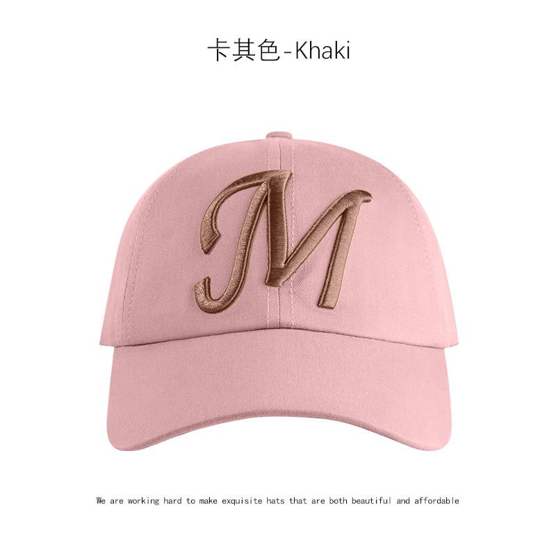 

Hat Women s Summer New Big Letter M Three-dimensional Embroidery Baseball Cap Fashion Commuter Versatile Big Brim Cap adjustable