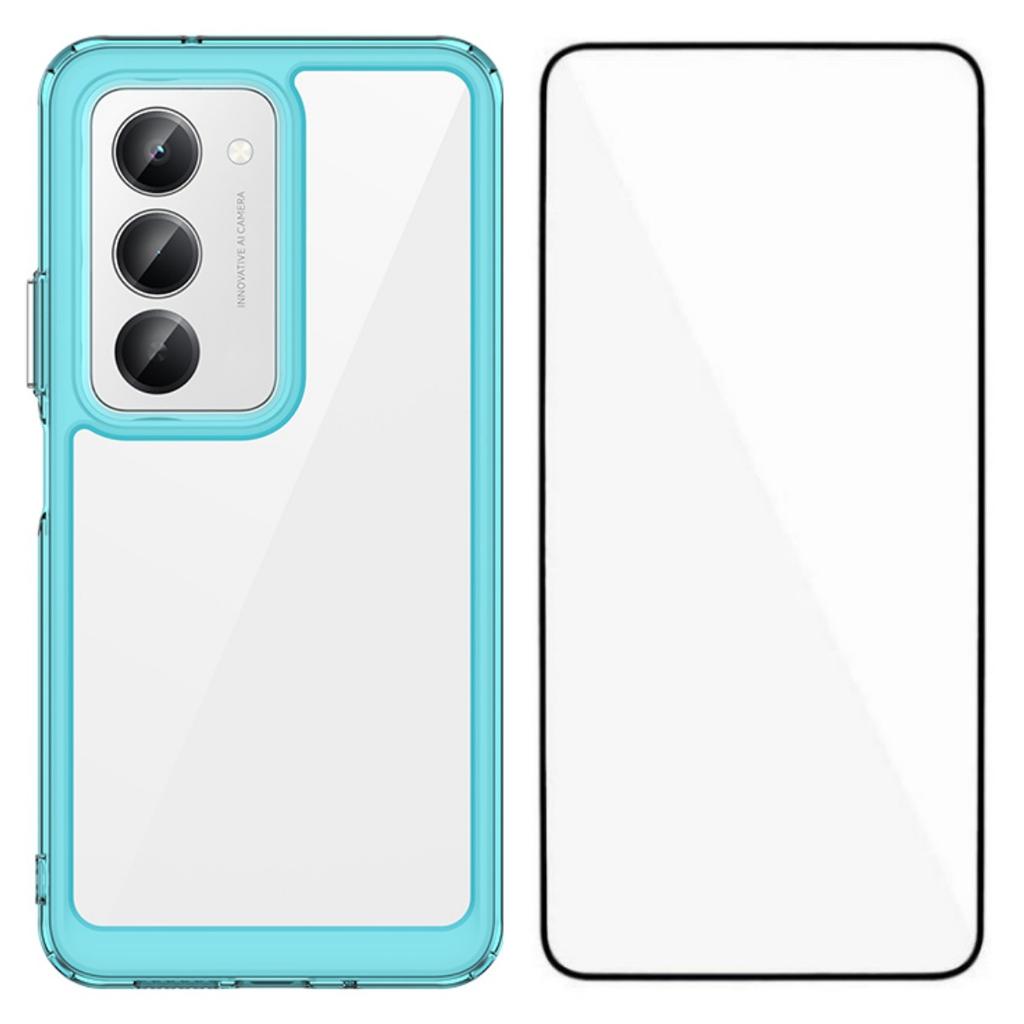 För Xiaomi Redmi 15 5G (Global) (169 mm) Telefonskal WANLONFENG XC-serien TPU Akrylskydd med Härdat Glas (Stort linshål)