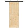 VidaXL Sliding Door and Hardware Kit 85x210 Cm Solid Pine 3332714