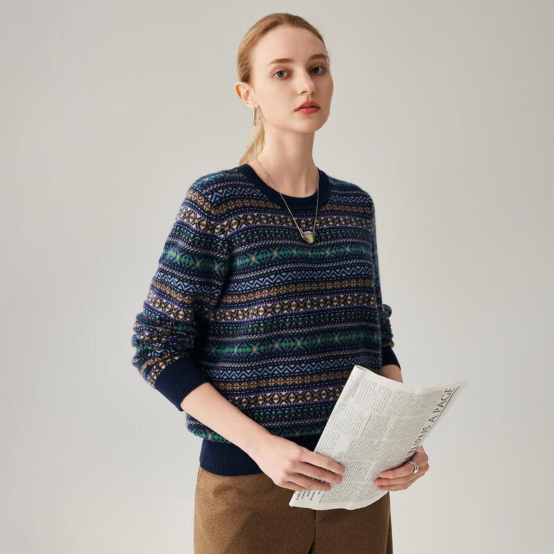 Zhaojun Women's Fair Isle Cashmere Pullover