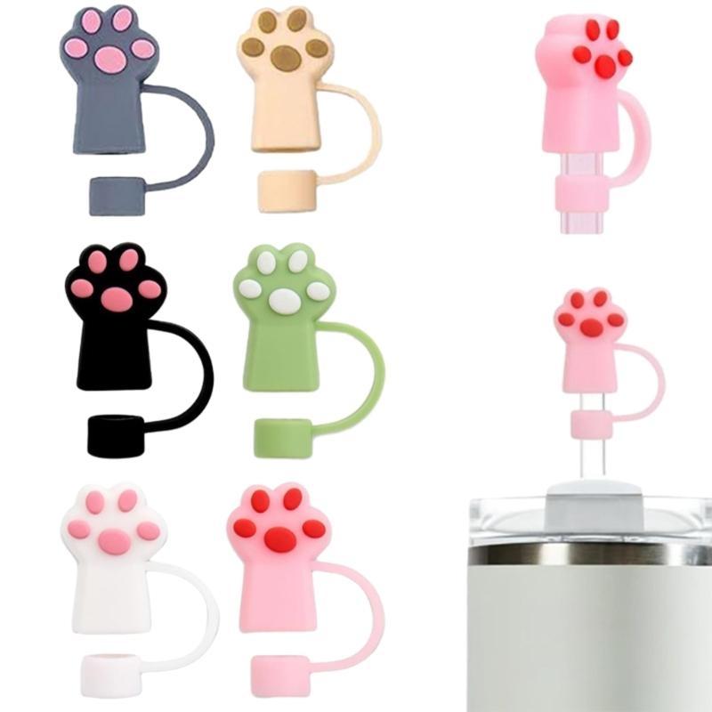 6pcs Durable Claw Straw Seal Decoration Household Dust-Proof Straw Plugs Set