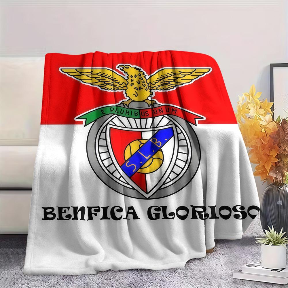 S.L. Coperta di Flanella LOGO Benfica, Alta qualità, Confortevole per Tutte le Stagioni, Arredamento per la Casa, Calore e Comfort