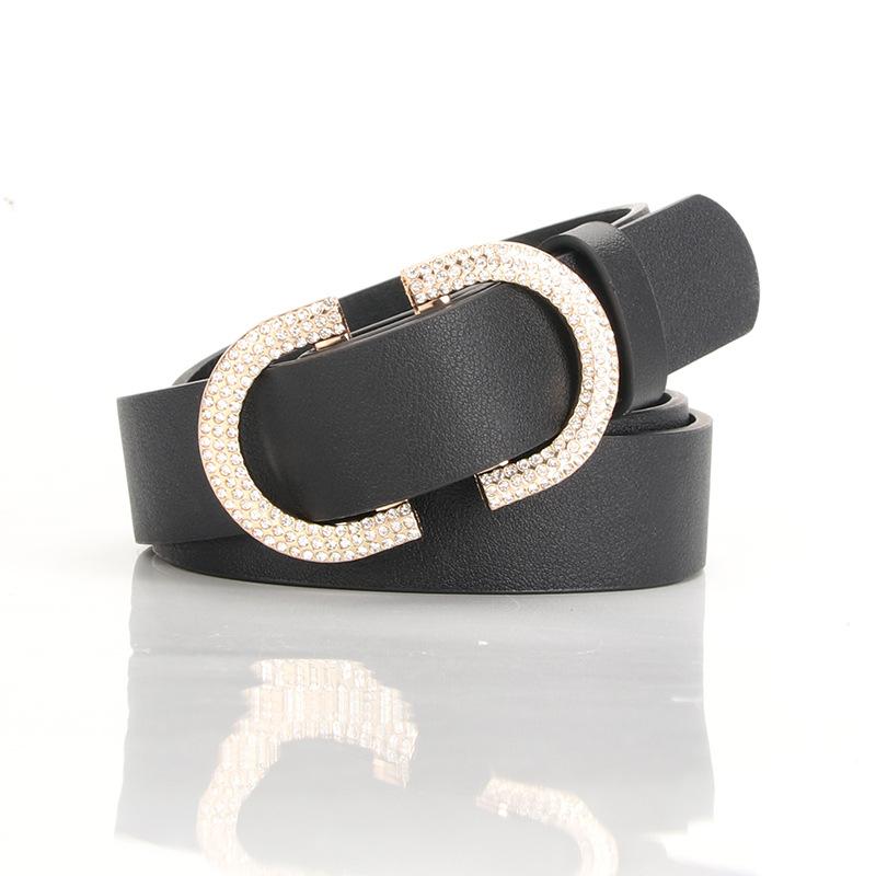 Ladies Double D Alloy Japanese Buckle Simple Decoration, Jeans Retro Atmosphere Elegant Non-Porous Belt