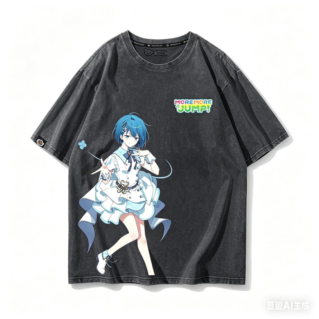 lucky star Washed Tshirt personality Clothes NewModel Anime Tshirt Year round clothing Streetwear Plus Size Unisex Couples