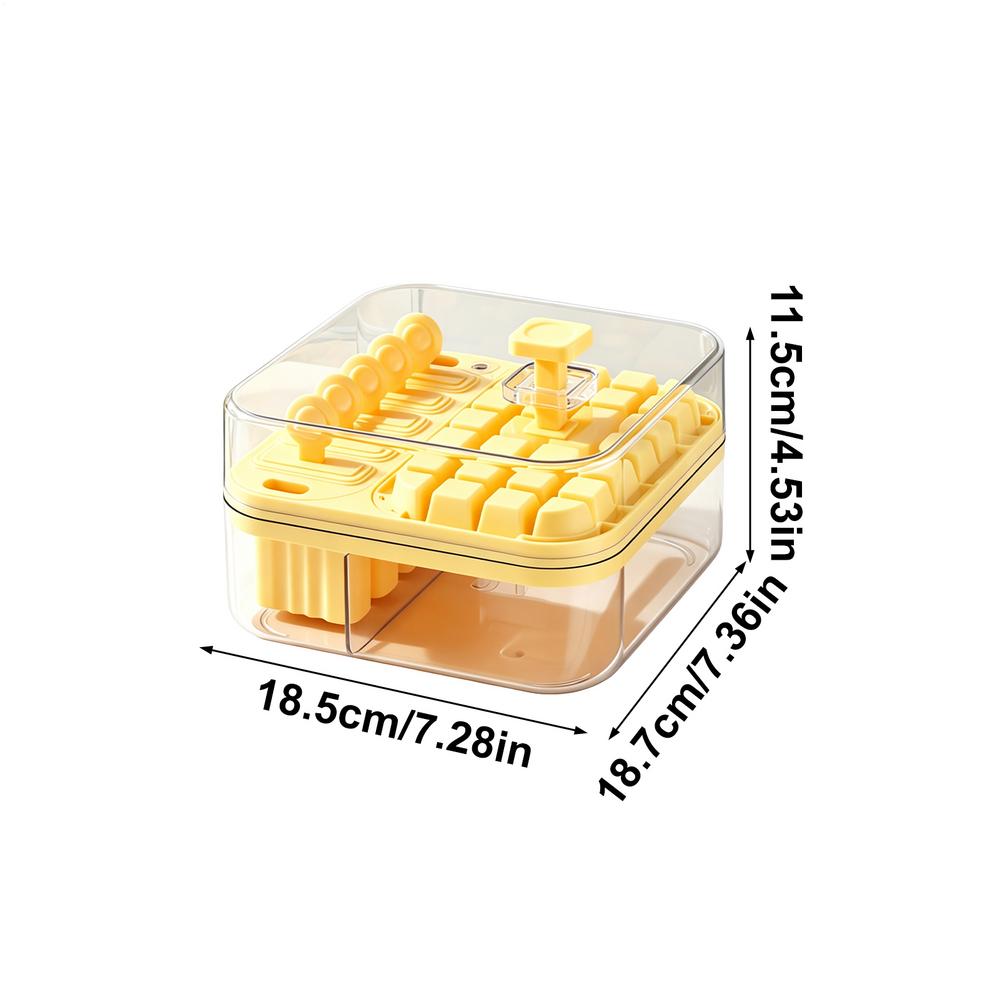 

Ice Trays With Lid Bin Ice Cubes Tray Ice Cubes Easy Press Ice Cream Mold 2-in-1 Pressing Ice Tray For Chilled Cocktails Whiskey помаранчевий