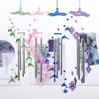  Carillon éolien créatif Dauphin Amour Tube en aluminium Carillon éolien en métal Décoration de porte et fenêtre Tube de carillon éolien