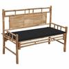 Garden Bench with Cushion 120 Cm Bamboo - Brown - Weatherproof - Comfortable