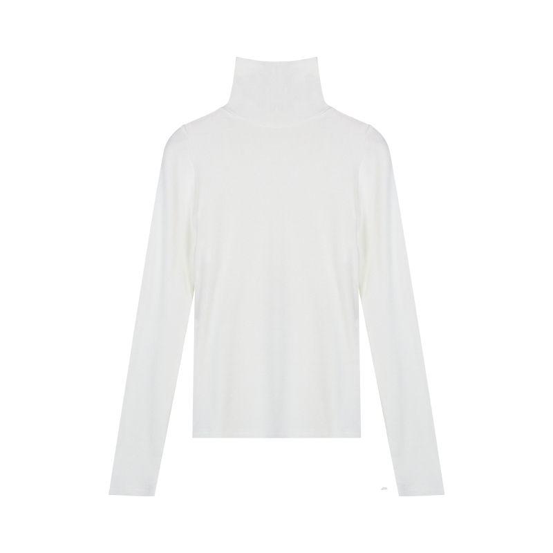 Black with High Collar Autumn and Winter Sexy Slim Fit Long-Sleeved T-shirt