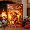 Birthday Gifts for Children 3D Highland Cow Advent Calendar, 24-Day PVC Figure Countdown Ornament Set, 24 Days Surprise Toys Unique Christmas