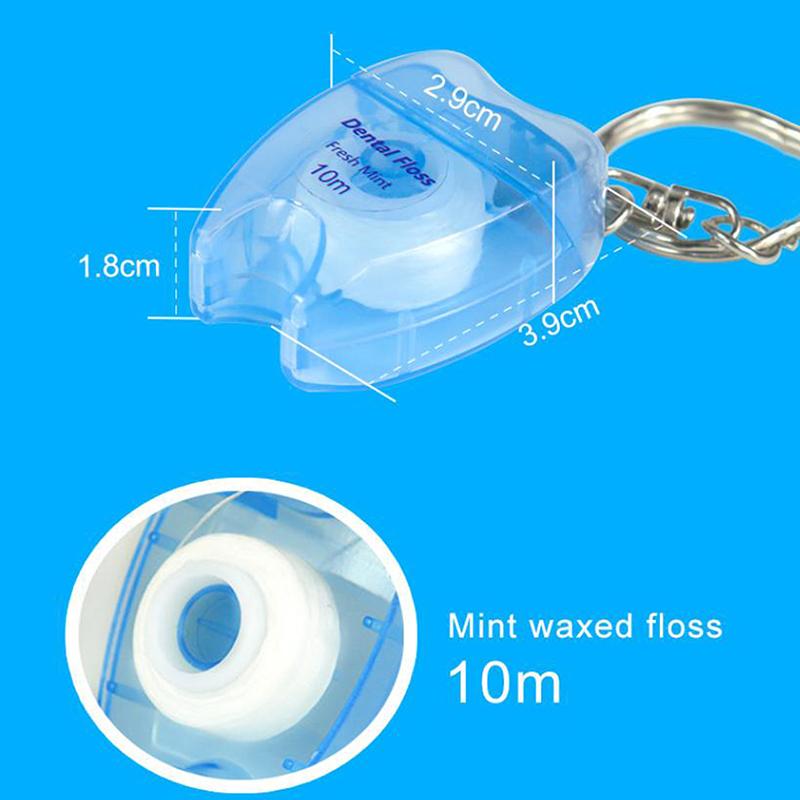 1Pcs Box Mint Dental Floss Roll Keychain Cleaning Oral Tools Dental Floss Stick Adult Home Set Cleaning Interdental Brush