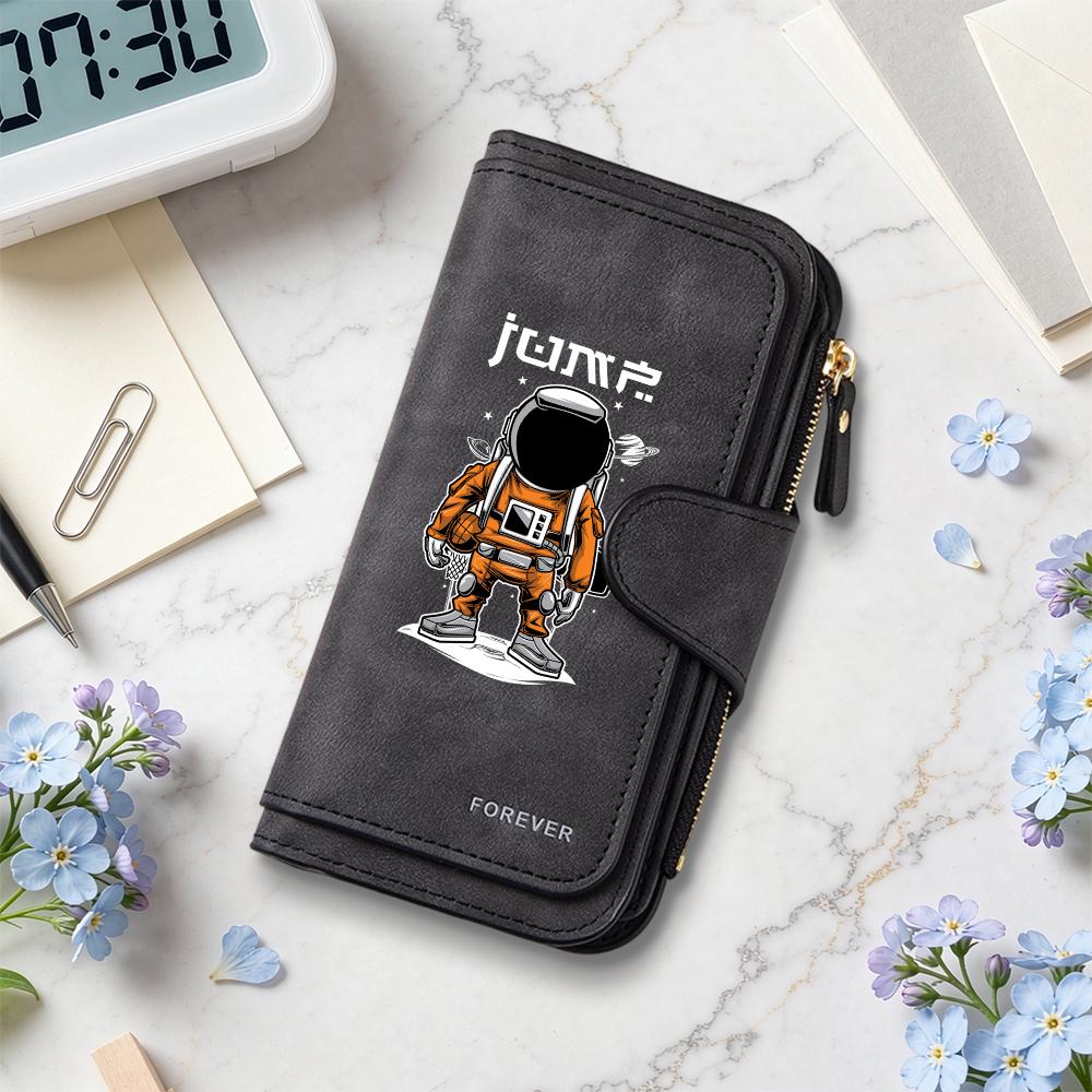 Astronaut Print Bifold Wallet for Daily Use