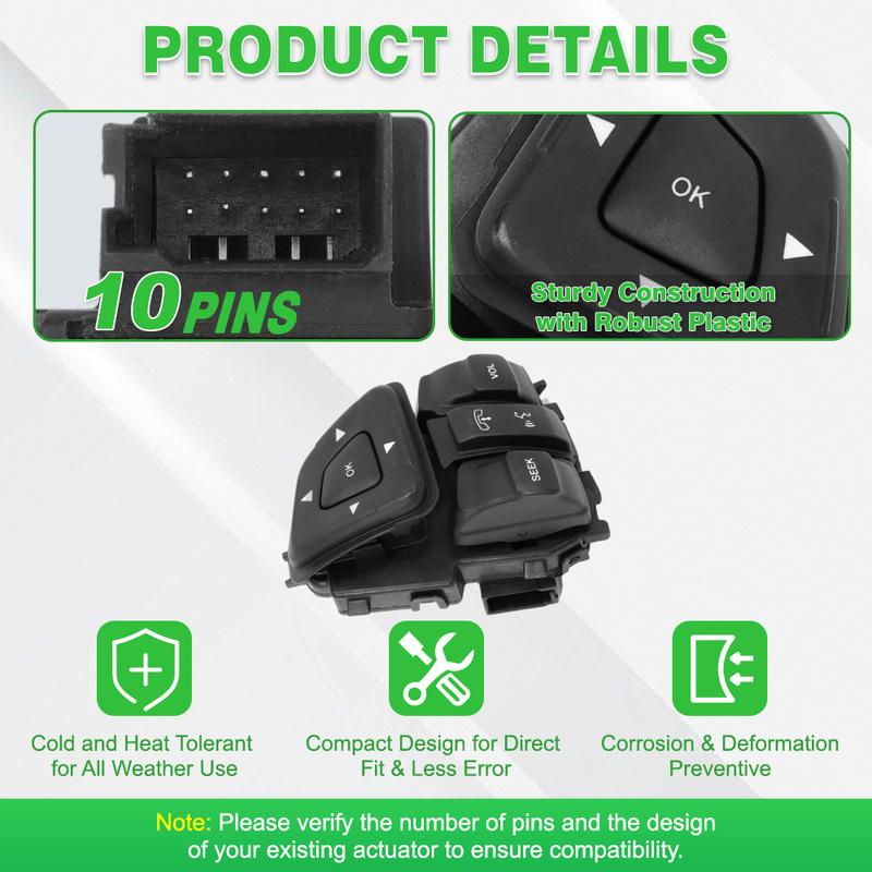 For Ford Edge Explorer Flex Cruise Control Switch Multifunction Steering Wheel Button Audio Cruise Control BT4T9E740AFW