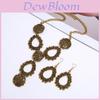 Vintage Geometric Water Drop Necklace Set With Alloy Metal Pendant And Box Chain For Fashion Women