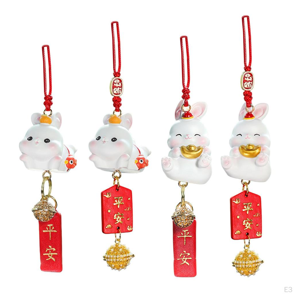 Creative Car Pendant, Bunny Figure Lightweight Hanging Ornaments Adorable Auto Rearview Mirror
