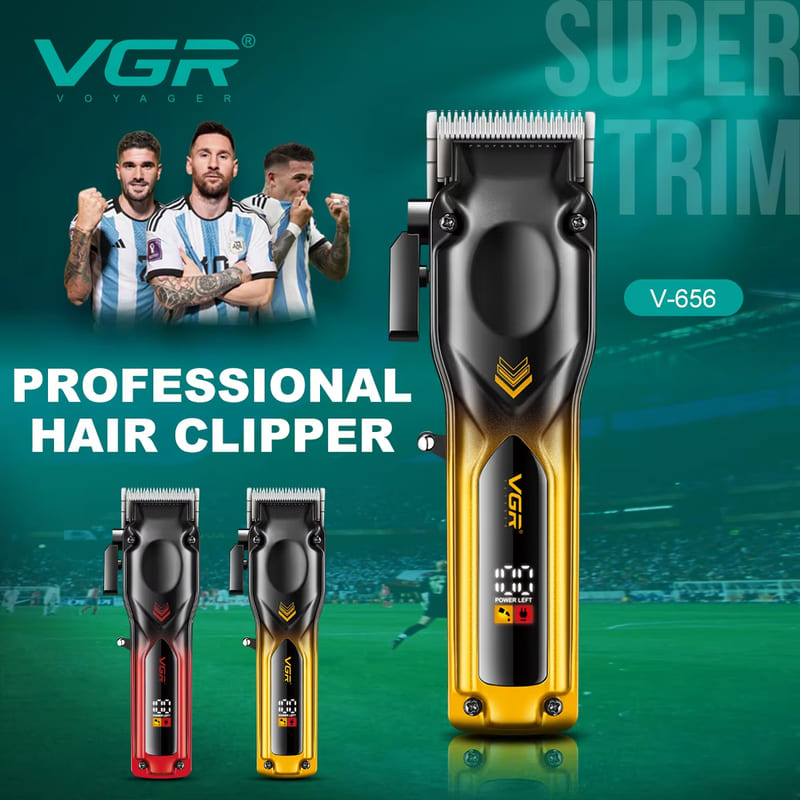 New VGR Home Hair Clipper Gradient Color Oil Head Clipper High-end Hair Trimmer Electric Hair Clipper with LCD Intelligent Digital Display V-656