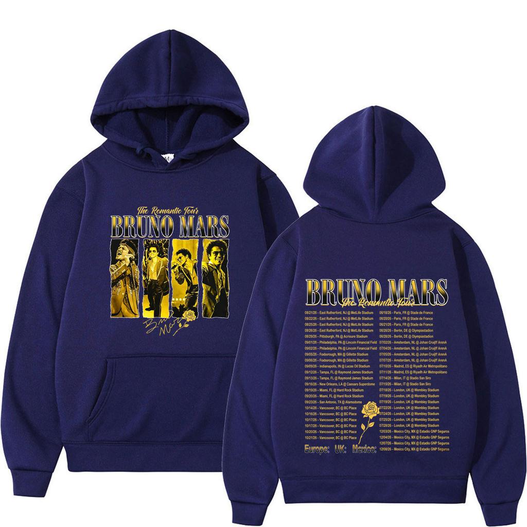 Bruno Mars The Romantic Tour Print Hoodie Men Women Fashion Clothing Sweatshirt Casual Loose Long Sleeves