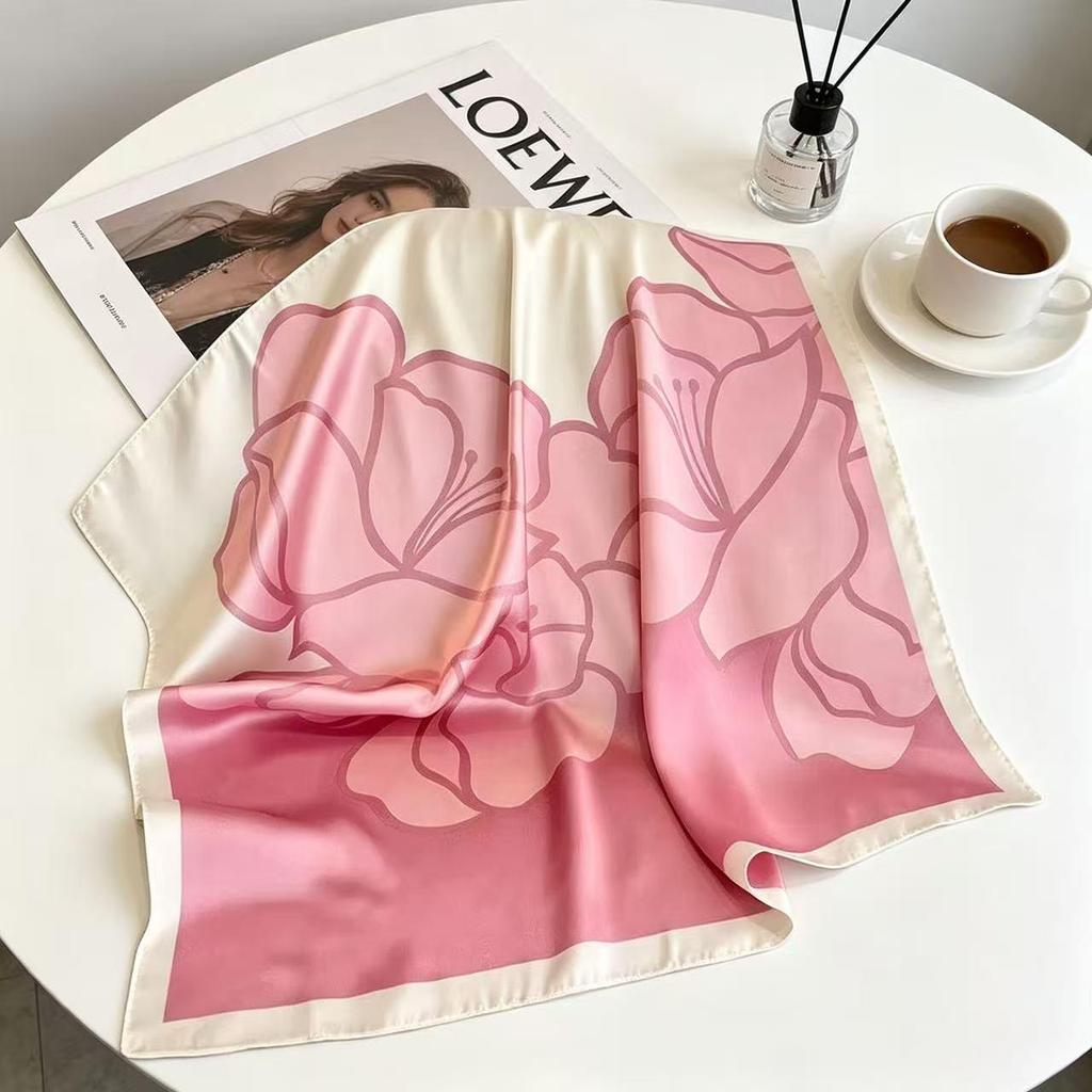 70cm×70cm Retro Paisley Imitation Silk Square Scarf - Versatile Decorative Neck Scarf Shawl
